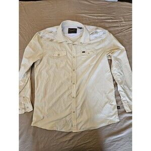 Howler Brothers Gaucho Snapshirt L/S - Men's XL Beige Stripe Floral YokeSu